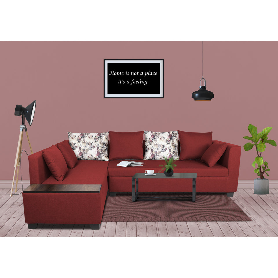 Mclain L Shape 6 Seater Sofa (Left Side Handle)(Maroon)