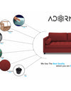 Adorn India Alexander L Shape Sofa (Right Side Handle)(Maroon)