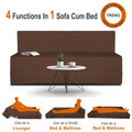 Adorn India Easy Treno 3 Seater Sofa Cum Bed Sit & Sleep Perfect for Guest, Colour Brown, 5'x6', (1 Year Warranty)