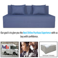 Adorn India Easy 3 Seater Sofa Cum Bed Checks Design 6' x 6' (Grey)