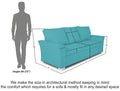 Adorn India Alexia 3 Seater Sofa(Aqua Blue), Wood, Foam