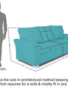 Adorn India Alexia 3 Seater Sofa(Aqua Blue)