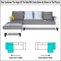 Adorn India Ashley Leatherette Fabric L Shape 6 Seater Sofa Set Digitel Print (Left Hand Side) (Grey & White) (3 Year Warranty)