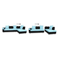 Adorn India Adillac 5 Seater Corner Sofa(Sky Blue & Black)