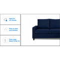 Adorn India Daffodil Three Seater Modular Sofa (Blue), Wood, Foam
