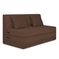 Adorn India Easy Highback Three Seater Sofa Cum Bed Decent 6' x 6' (Brown) (1 Year Warranty)
