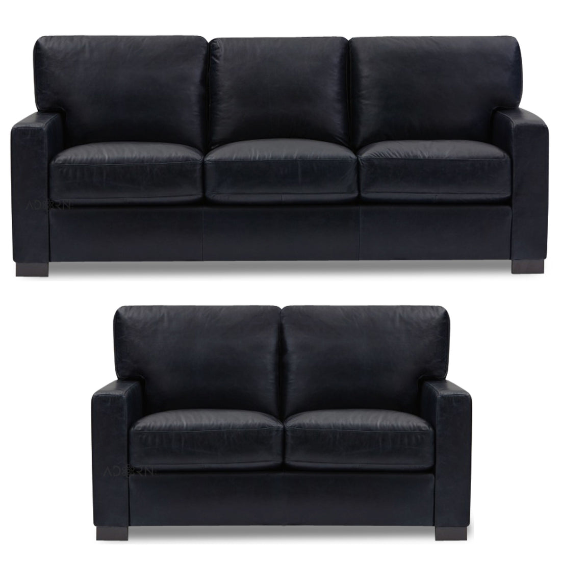 Adorn India Exclusive Rosina Leatherette 3+2 Sofa Set (Black)