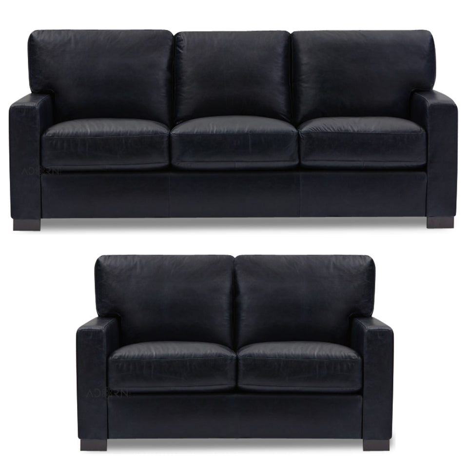 Exclusive Rosina Leatherette 3+2 Sofa Set (Black)