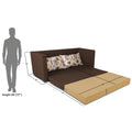 3 Seater Sofa Cum Bed Exclusive Two Tone Straight Line (Brown & Beige)