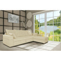 Adorn India Comfort Line L Shape 6 Seater Corner Sofa Cum Bed RHS (Beige)