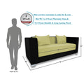 Almond 3 Seater Sofa cumbed(Green & Black)