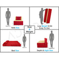 Adorn India Easy 2 Seater Sofa Cum Bed 3x6 (Red & Beige) (1 Year Warranty)