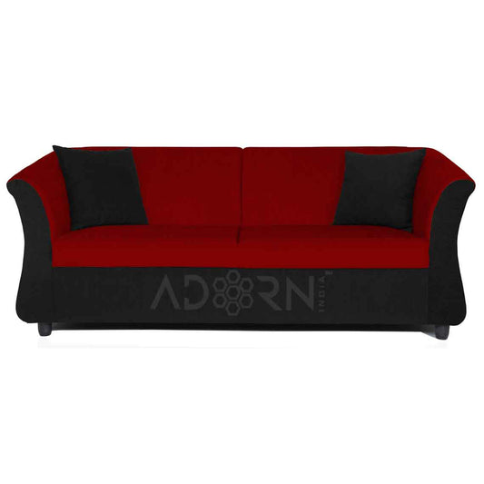 Adorn India Acura 3 seater sofa(Maroon & Black)