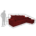 Adorn India Comfort Line L Shape 6 Seater Corner Sofa Cum Bed RHS (Maroon)