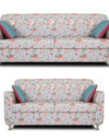 Adorn India Roselyn 3+2 Sofa Set Digitel Print (Blue)