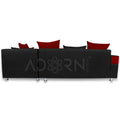 Adorn India Adillac 5 Seater Corner Sofa (Maroon & Black)