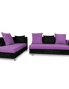 Adorn India Adillac 5 Seater Corner Sofa(Left Side Handle)(Light Purple & Black)