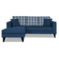 Adorn India Berlin Bricks L Shape 4 Seater Sofa Set (Left Hand Side) (Blue) Martin Plus (3 Year Warranty)