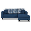 Adorn India Berlin Bricks L Shape 4 Seater Sofa Set (Right Hand Side) (Blue) Martin Plus (3 Year Warranty)