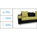 Adorn India Adillac 5 Seater Corner Sofa(Green & Black)