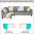 Adorn India Bryson L Shape 6 Seater Sofa Set Digitel Print (Left Hand Side) (Grey) (3 Year Warranty)