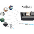 Adorn India Exclusive Two Tone Alica 3-1-1 Five Seater Sofa Set (Wood & Fabric, Light Grey & Black)