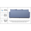 Adorn India Straight Line Three Seater Sofa(Dark Grey)