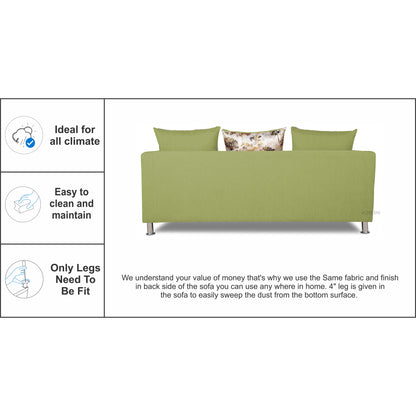 Adorn India Alita 3 Seater Compact Sofa (Green)