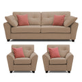 Adorn India Moris 5 Seater 3-1-1 Sofa Set (Beige) (3 Year Warranty)