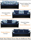 Adorn India Polar Black Metal Three Seater Sofa Cum Bed with Storage (6 x 5) (Blue)