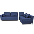 Straight line L Shape Sofa (Blue)