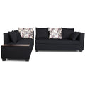 Mclain L Shape 6 Seater Sofa (Left Side Handle)(Black)