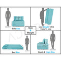 Adorn India Easy 2 Seater Sofa Cum Bed Alyn 3'x 6' (Aqua Blue) (1 Year Warranty)