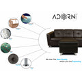 Adorn India Orchid Modular Sofa Set Leatherette (Black)