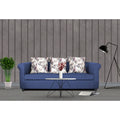 Adorn India Magnum 3 Seater Sofa (Blue), Wood, Foam
