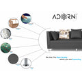 Adorn India Alica 3 Seater Sofa (Dark Grey), Wood, Foam