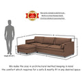 Adorn India Alexander L Shape 7 Seater Sofa Set with Ottoman Puffy LHS (Camel) (3 Year Warranty)