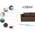 3 Seater Sofa Cum Bed Straight line (Brown), Wood, Foam