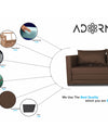 Adorn India Straight line 3 Seater Sofa Cum Bed (Brown)