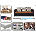 Adorn India Exclusive Two Tone Alita Compact 3-1-1 Sofa Set (Rust & Black), Wood, Foam
