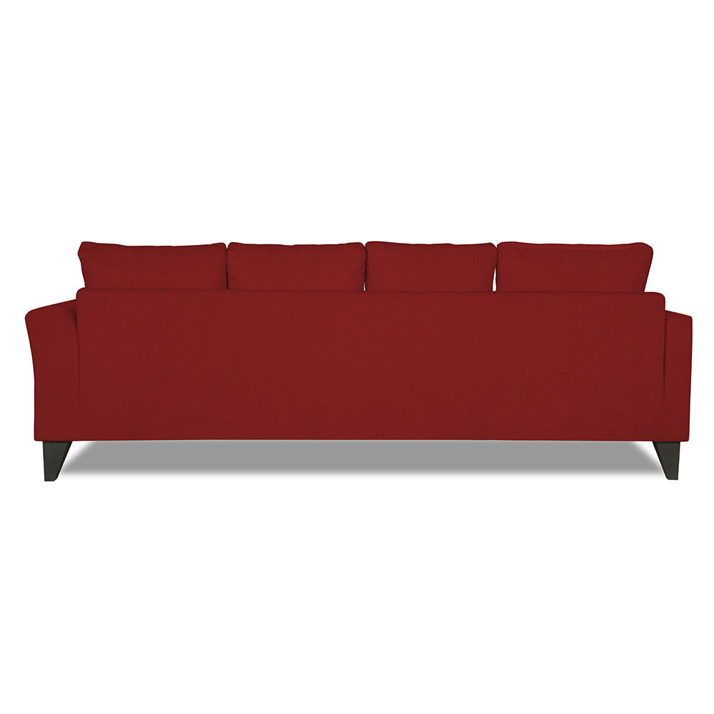 Adorn India Maddox Tufted L Shape 5 Seater Sofa Set (Left Hand Side) (Maroon)