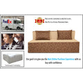3 Seater Sofa Cum Bed Easy Poly Cotton (Brown and Beige) (6x6)