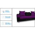 Adorn India Adillac 5 Seater Corner Sofa(Right Side)(Dark Purple & Black), Wood, Foam