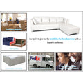 Adorn India Bradley Leatherette L Shape 6 Seater Sofa Set (White)