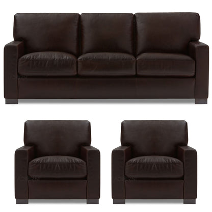 Adorn India Exclusive Rosina Leaterette 3-1-1 Sofa Set (Dark Brown)
