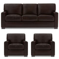 Adorn India Exclusive Rosina Leatherette 3-1-1 Sofa Set (Dark Brown)
