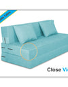 Adorn India Easy Two Seater Sofa Cum Bed Alyn 4'x 6' (Aqua Blue)