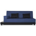 3 Seater Sofa Cum Bed Exclusive Two Tone Blake (Blue & Black), Wood, Foam