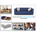 Adorn India Brisco 3 Seater Sofa (Blue), Wood, Foam