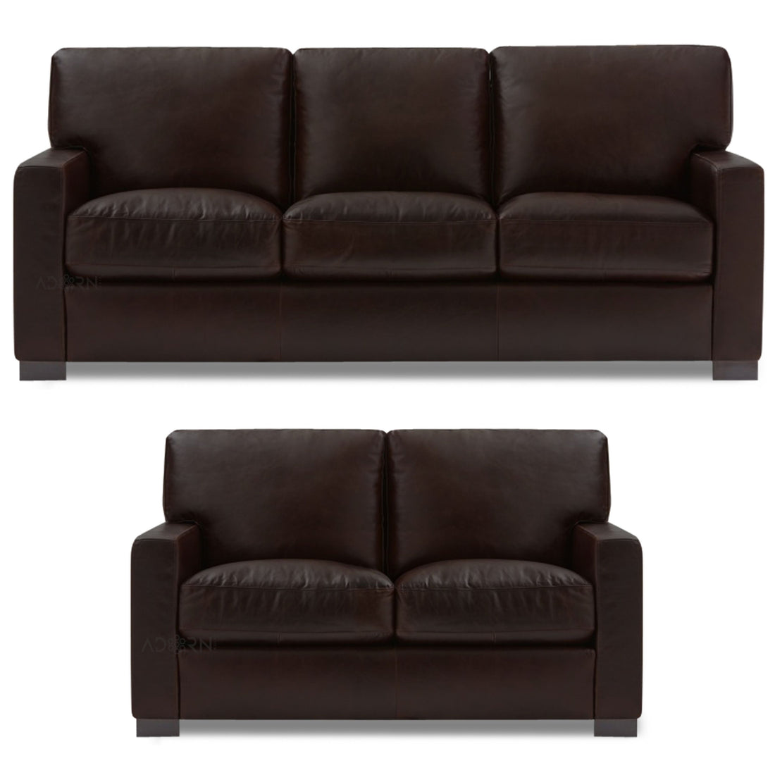 Adorn India Exclusive Rosina Leatherette 3+2 Sofa Set (Dark Brown)